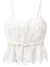 Sacai Lace Crop Top In White
