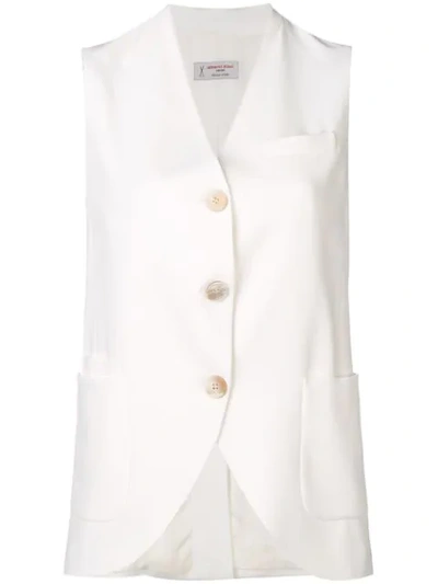 Alberto Biani Button Waistcoat In White