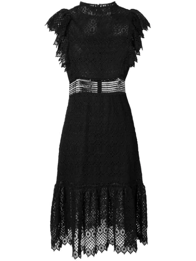 Philosophy Di Lorenzo Serafini Short Sleeve Lace Dress In Black