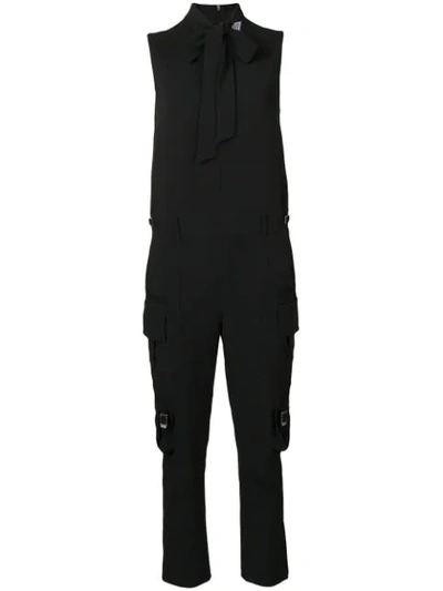 Red Valentino Pussy-bow Jumpsuit In Black