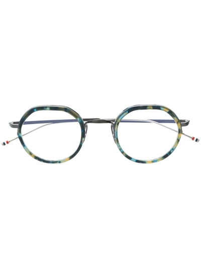 Thom Browne Round-frame Glasses In Blue