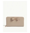 Ted Baker Bow Detail Leather Matinee Purse In Taupe