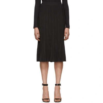 Altuzarra Black And Brown Knit Gabbiano Skirt In 001 Black