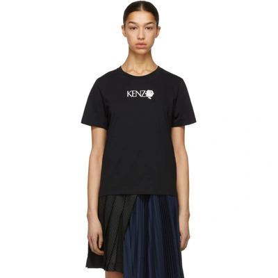 Kenzo Black Logo T-shirt In 99b -black