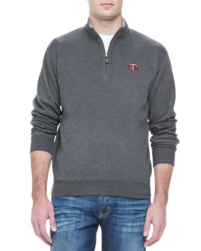 Peter Millar Texas A&m 1/4-zip Fleece, Gray In Grey | ModeSens