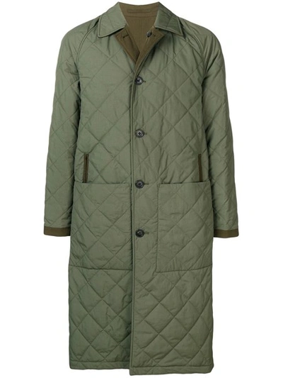 Burberry Quilted Coat In Dark Olive