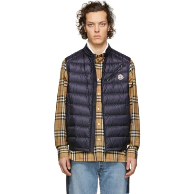 Moncler Gui Quilted Nylon Down Vest In 776 Navy