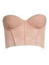 Fleur Du Mal Strapless Floral Lace Bustier In Rosewater
