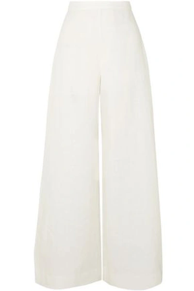 Zimmermann Woman Lovelorn Linen Wide-leg Pants White