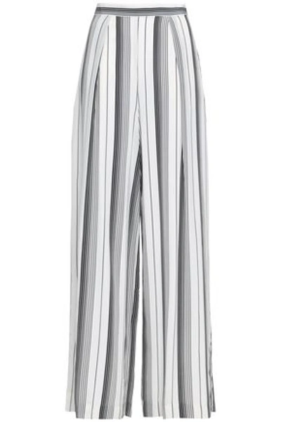 Zimmermann Woman Striped Silk Crepe De Chine Wide-leg Pants Ivory