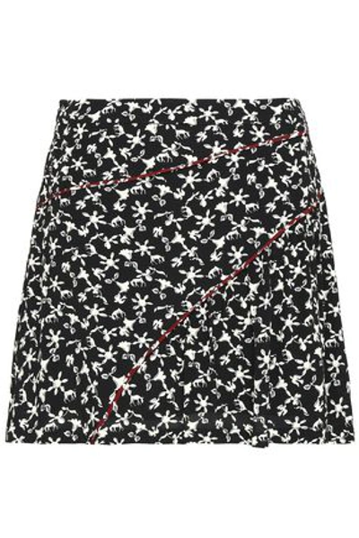 Ba&sh Jupe Printed Crepe Mini Skirt In Black