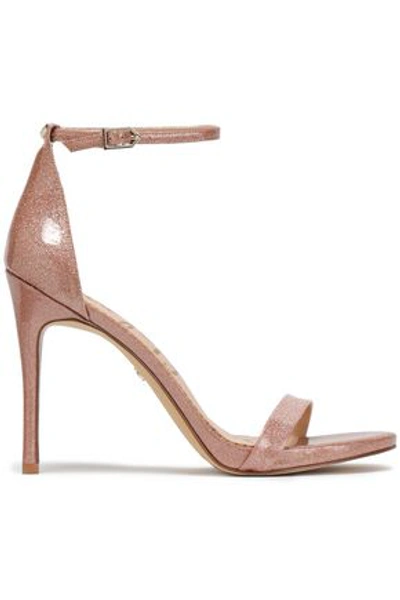 Sam Edelman Woman Ariella Glittered Patent-leather Sandals Antique Rose