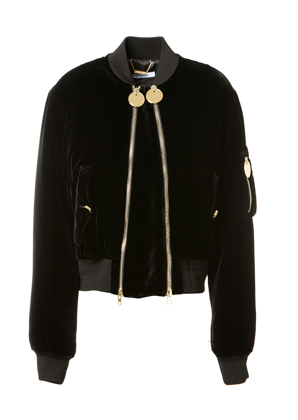 Givenchy Black Velvet Bomber Jacket | ModeSens