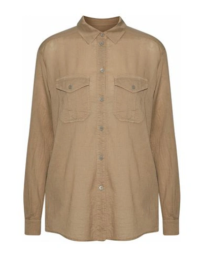 Belstaff Woman Shirt Sand Size 4 Cotton, Silk In Beige