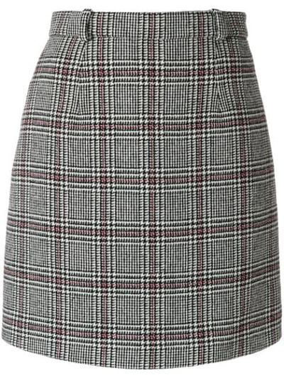 Carven Checked Wool-blend Mini Skirt In Multi