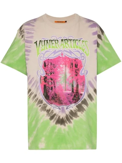 Vyner Articles Tie Dye Forest Print T-shirt In Green