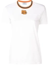 Prada White & Orange Ribbed Collar T-shirt