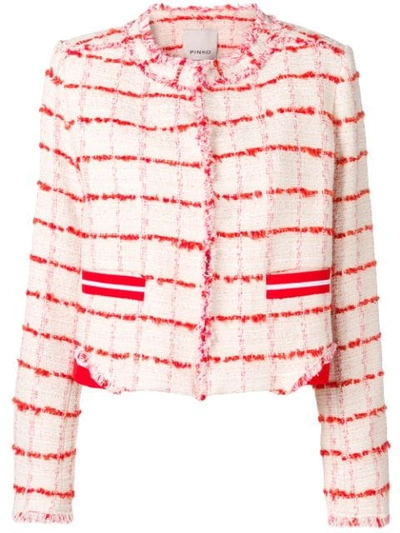 Pinko Classic Tweed Jacket In Neutrals