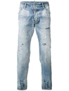 Dsquared2 Frayed Cropped Jeans In Blue