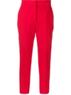 Msgm Ankle Length Tailored Trousers In Red