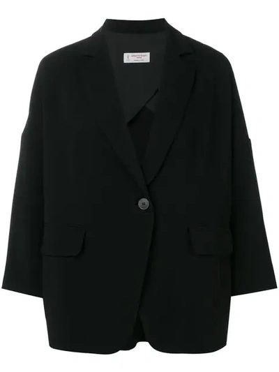Alberto Biani Oversized Button Blazer In Black