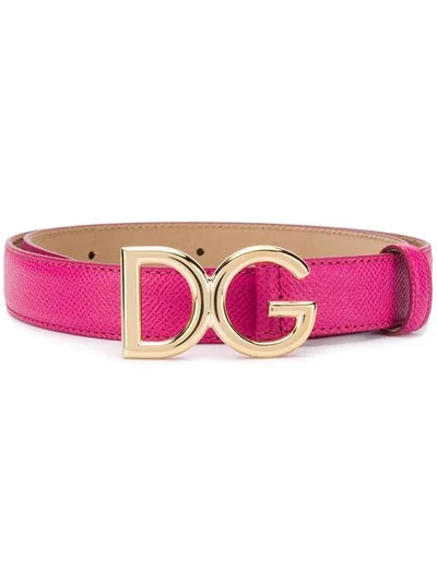 Dolce & Gabbana Dg Logo Belt In Pink