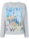 Moschino Swim Sea Print Logo Sweatshirt In Grey