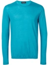 Roberto Collina Fine Knit Jumper In Blue