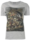 Alexander Mcqueen Printed Round Neck T-shirt In Grey