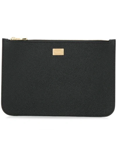 Dolce & Gabbana Logo Zipped Wallet In Black