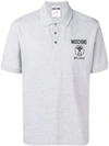 Moschino Logo Print Polo Shirt In Grey