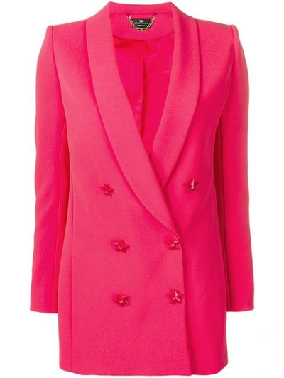 Elisabetta Franchi Double Breasted Blazer In Pink