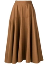 Aspesi Flared Midi Skirt In Brown