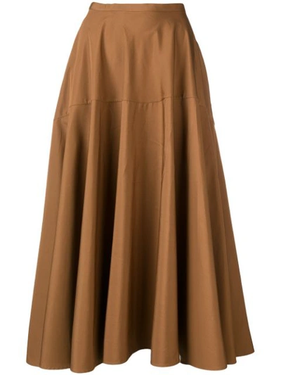 Aspesi Flared Midi Skirt In Brown