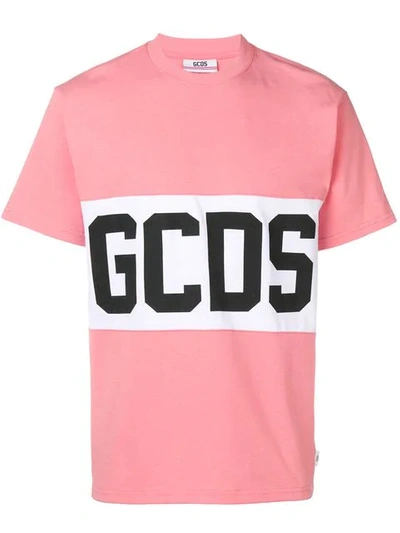 Gcds Logo Band T-shirt In Pink