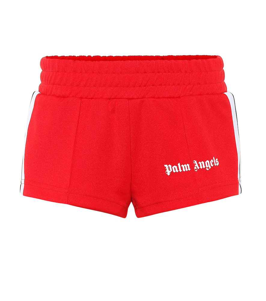 Palm Angels Logo Printed Shorts In Red | ModeSens