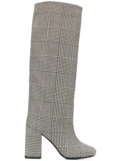 Mm6 Maison Margiela Houndstooth Check Boots In Black