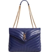 Saint Laurent Medium Loulou Matelasse Calfskin Leather Shoulder Bag - Blue In Saphir
