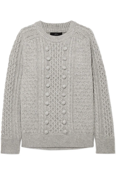 Jcrew Azra Cable-knit Sweater In Gray