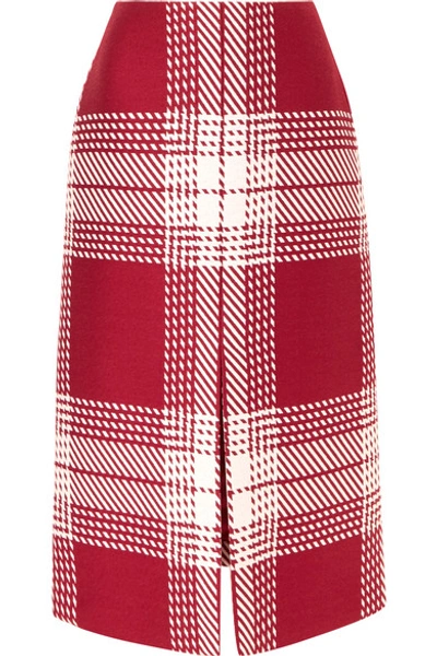 Gabriela Hearst Checked Wool-blend Midi Skirt In Red