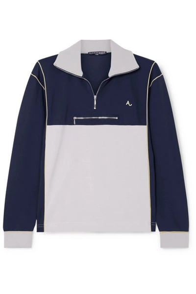 Alexa Chung Cotton-blend Jersey Sweatshirt In Navy