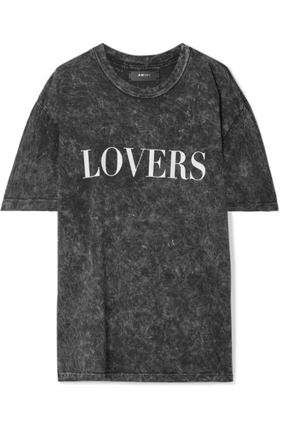 Amiri Lovers Oversized Printed Acid-wash Cotton-jersey T Amiri Lovers Oversized Printed Acid-wash Cotton-jersey T