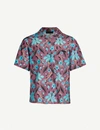 Prada Floral-print Regular-fit Woven Shirt In Amarena