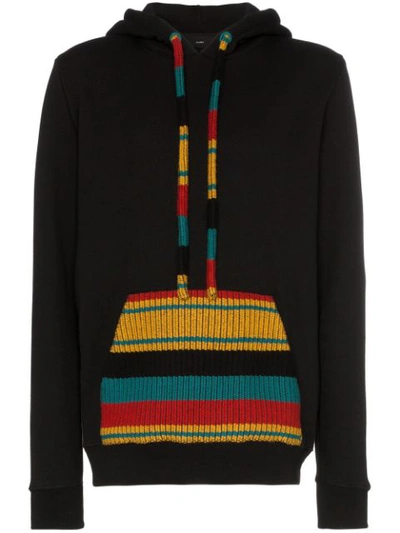 Alanui Contrast-panel Cotton And Cashmere-blend Jumper In Black