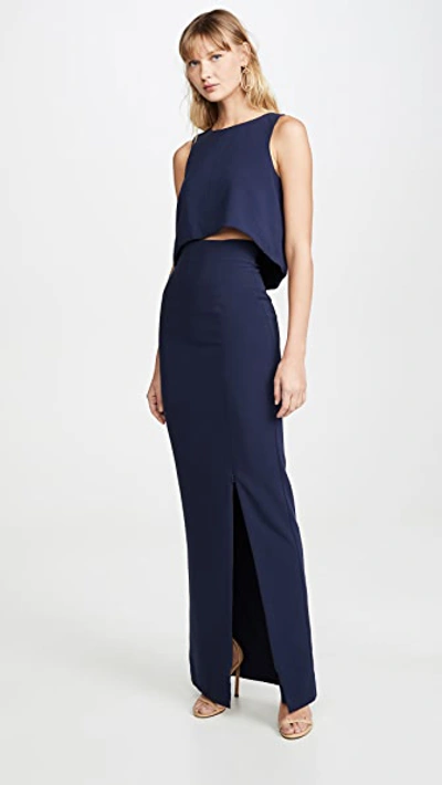 Black Halo Kacie 2 Piece Maxi Dress In Pacific Blue