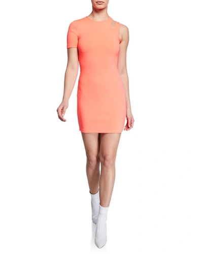 Alexander Wang T Sleek Asymmetric Mini Dress In Pink