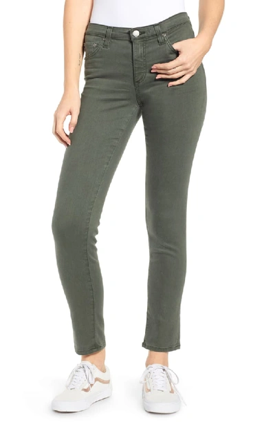 Ag Prima Mid-rise Ankle Cigarette Jeans In 01y Sulfur Ash Green