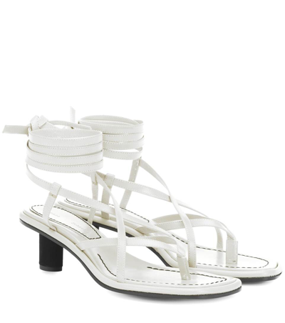 Proenza Schouler Cylindrical-heel Leather Sandals In Natural