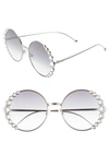 Fendi 58mm Round Sunglasses In Ruthenium