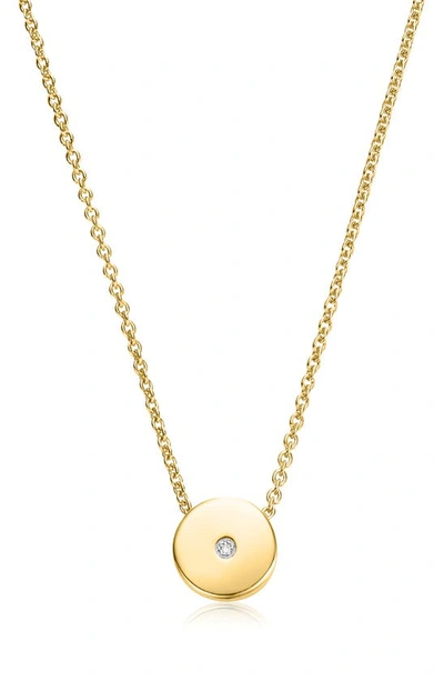 Monica Vinader Womens Gold Linear Solo 18ct Yellow-gold Vermeil And Diamond Necklace 1 Size In Gold/ Diamond